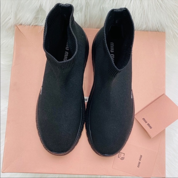 🐰🌸 MIU MIU Black Sock Sneaker 🌸🐰 - Picture 5 of 9